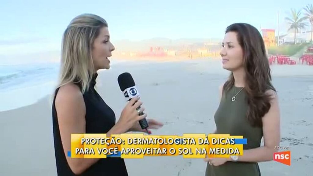 Entrevista médica dermatologista Dra. Rafaela Salvato ao NSC TOTAL TV: Fotoproteção inteligente na praia
